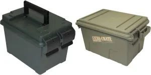 MTM AC11 Ammo Can for Bulk Ammo, Lockable, Water-Resistant, Heavy-Duty Dual Latches, Double Padlock Tabs, USA Made, Forest Green & ACR7-18 Ammo Crate Utility Box, Large, Green