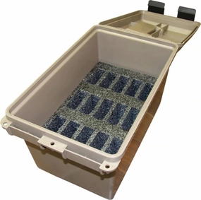 MTM TMC15 Tactical Mag Can | Holds 15- 20 or 30 round 223/5.56 magazines| Stackable design, triple padlock tabbed for security | O-ring seal and solid latching system | Dark Earth