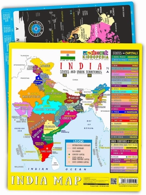 My First Early Learning 1 Flexile Board (2in1) Total 2 Topics | India Map, World Map | for Age 1-7 Years Preschooler, Kids