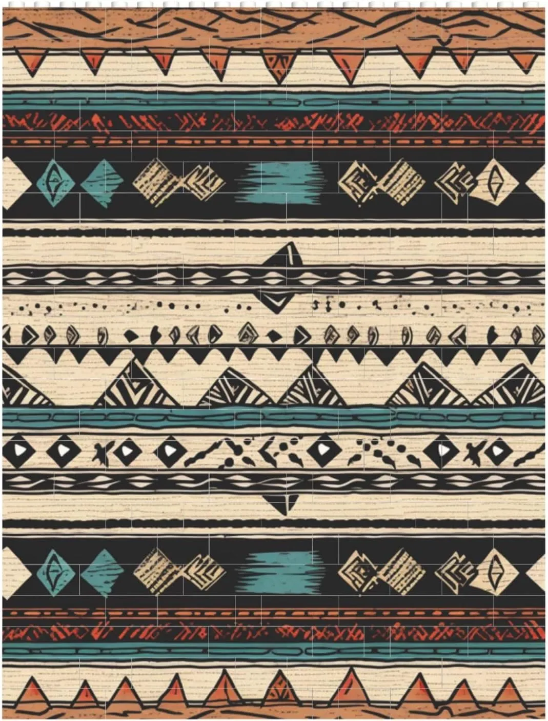 Native American Patterns Building Block Puzzle Personalized Building Bricks for Adults Square Shaped DIY Brick Block Puzzles Valentine's Day Gifts for Home Decor Brick Puzzle