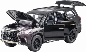 ND 1:32 Diecast Alloy Sound&Light Pull Back Car Model Toy Gift for Lexus （LX570 SUV）