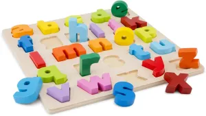 New Classic Toys Puzzle Alphabet Educational Wooden Toys for 2 Year Old Boy and Girl Toddlers Learn The Alphabet, Multi-Colour Colour, Lowercase