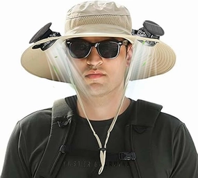 New Solar Fan Hat Sun Fishing Hat for Men Women with Solar Powered Panel Fans Built in Hiking Hats, Hat with Fans Solar
