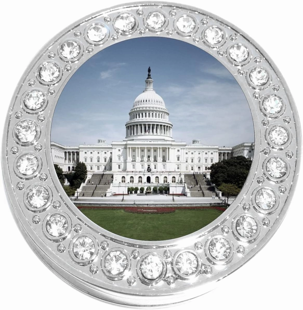 NewCharms Capitol Building Purse Hanger with Bling - Keeps Your Bag Off The Floor and Folds to Fit in Your Handbag