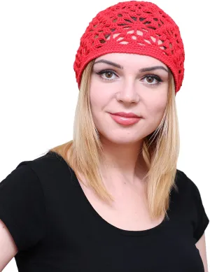 NFB Cotton Hats for Women Ladies Summer Beanie Lace Cloche Hair Accessories Cap