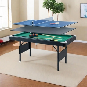 NicBex 3 In1 Billiard Table Muitfunctional Game Table Pool Table Billiard Table Table Tennis Dining Table Indoor Game Talbe Pool Table Dining Table Combo for Living Room, Play Room, Green