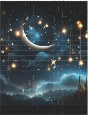 Nightsky Hanging Moon Stars Building Block Puzzle Personalized Building Bricks Block Puzzle Building Family Keepsake DIY Brick Block Puzzles Valentine's Day Gifts for Home Decor Brick Puzzle