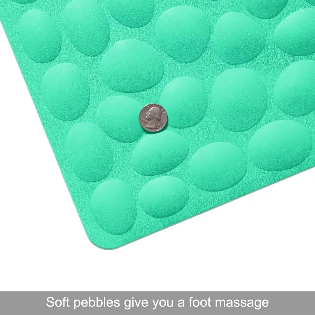 Non-Slip Bathtub Mat OTHWAY Soft Rubber Bathroom Bathmat with Strong Suction Cups (Fruit Green, 16x31.5 inch)
