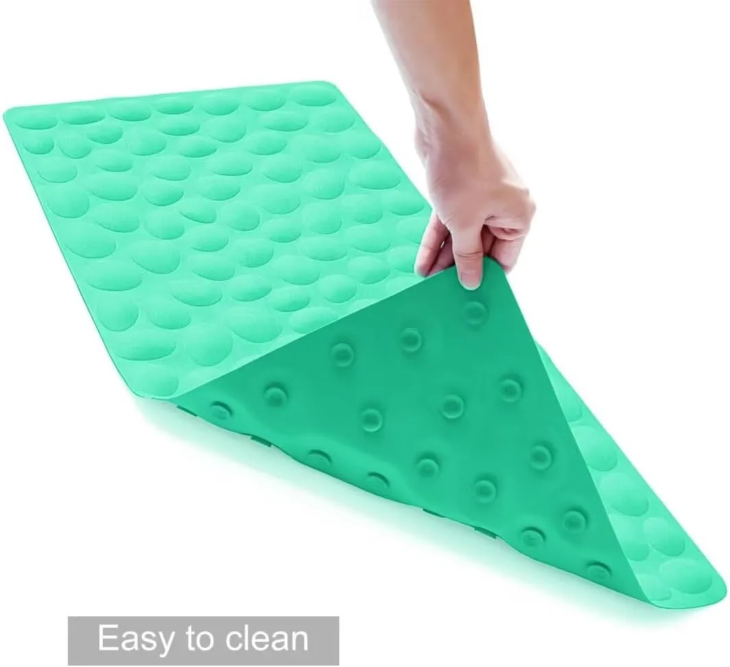 Non-Slip Bathtub Mat OTHWAY Soft Rubber Bathroom Bathmat with Strong Suction Cups (Fruit Green, 16x31.5 inch)