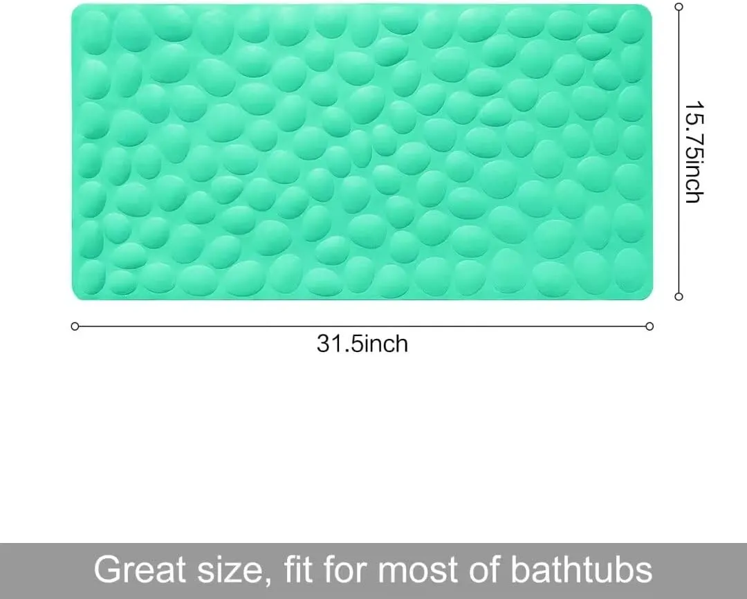 Non-Slip Bathtub Mat OTHWAY Soft Rubber Bathroom Bathmat with Strong Suction Cups (Fruit Green, 16x31.5 inch)