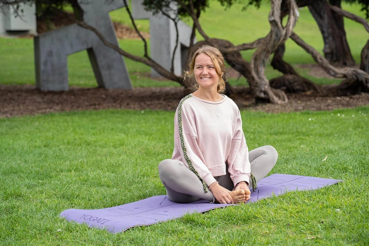 Non Slip Yoga Mats with Strap - Pilates & Exercise Mat for Home Workout