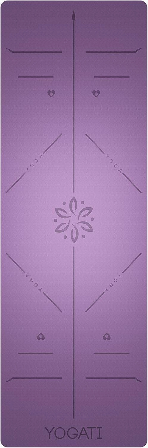 Non Slip Yoga Mats with Strap - Pilates & Exercise Mat for Home Workout
