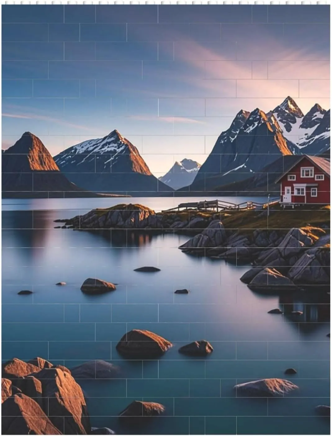 Norway Islands Building Block Puzzle Personalized Building Bricks for Adults Block Puzzle Building DIY Brick Block Puzzles Valentine's Day Gifts for Home Decor Brick Puzzle