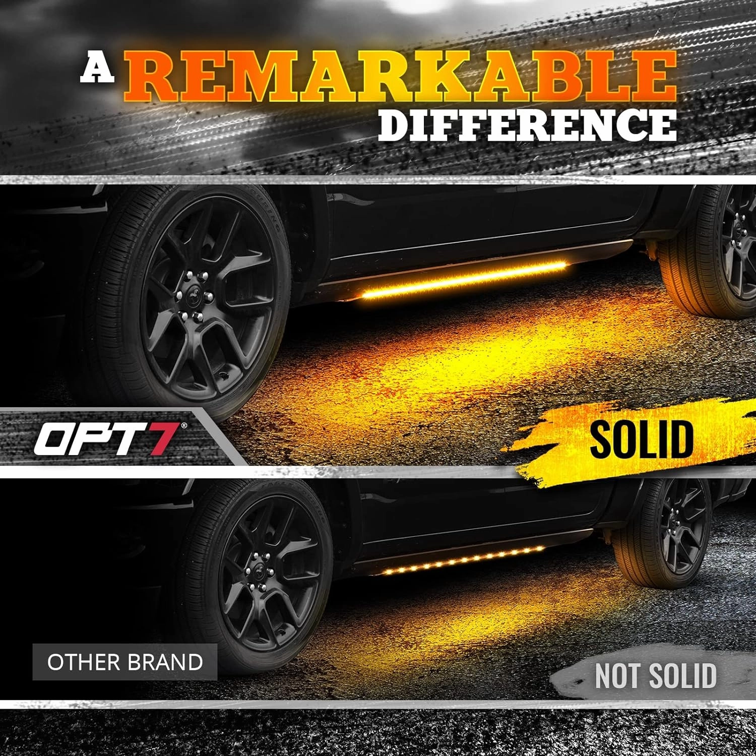 OPT7 Sidekick 78" Running Board Lights 2PCS LED Strips w/Amber Turn Signal, DRL, White Courtesy Light for Extended Crew Cab Trucks Pickup Trailer