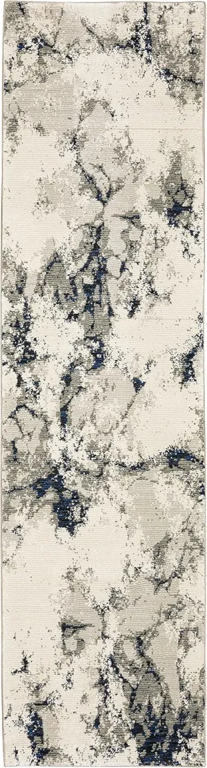Oriental Weavers Evolution Area Rug - 0978A - 2'3" x 8' - in Ivory/Beige - Modern Industrial Style, Stain Resistant, Family and Pet Friendly, Entryway, Hallway Runner Rug