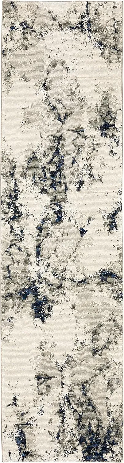 Oriental Weavers Evolution Area Rug - 0978A - 2'3" x 8' - in Ivory/Beige - Modern Industrial Style, Stain Resistant, Family and Pet Friendly, Entryway, Hallway Runner Rug