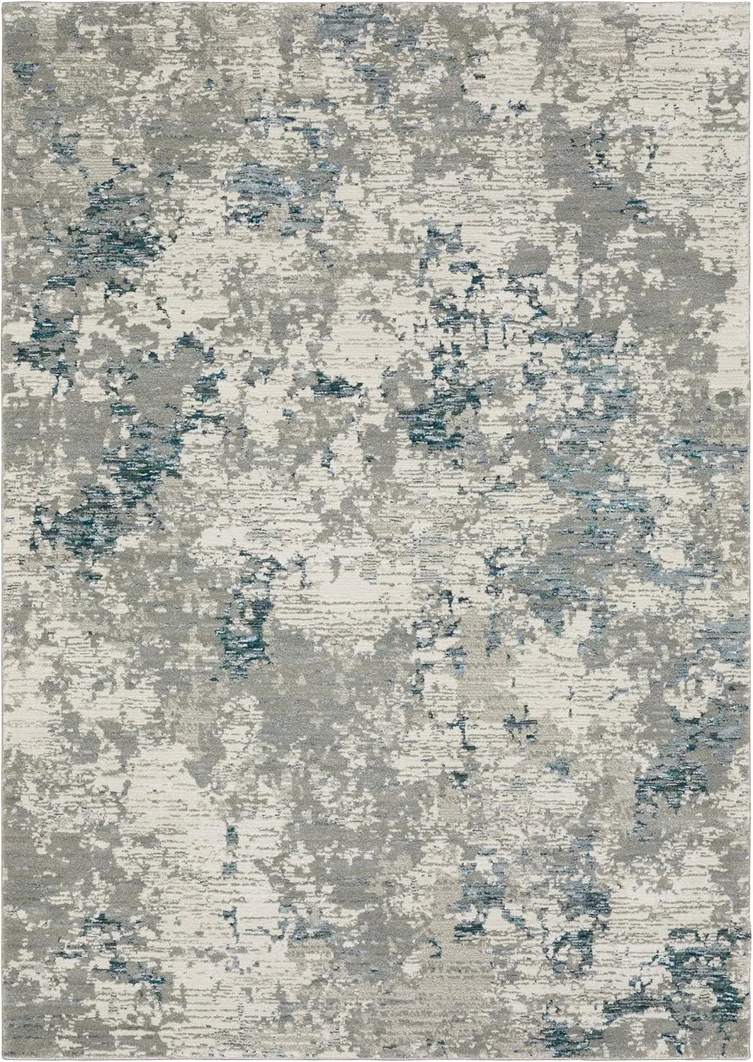 Oriental Weavers Evolution Area Rug - 0984D - 1'10" x 3'2" - in Grey/Blue - Modern Industrial Style, Stain Resistant, Family and Pet Friendly, Entryway, Bathroom Accent Rug