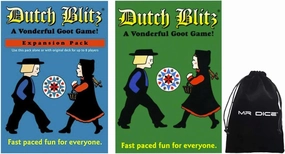 Original Dutch Blitz Card Game and Dutch Blitz Expansion Pack Bundle with Storage Bag by Mr Dice