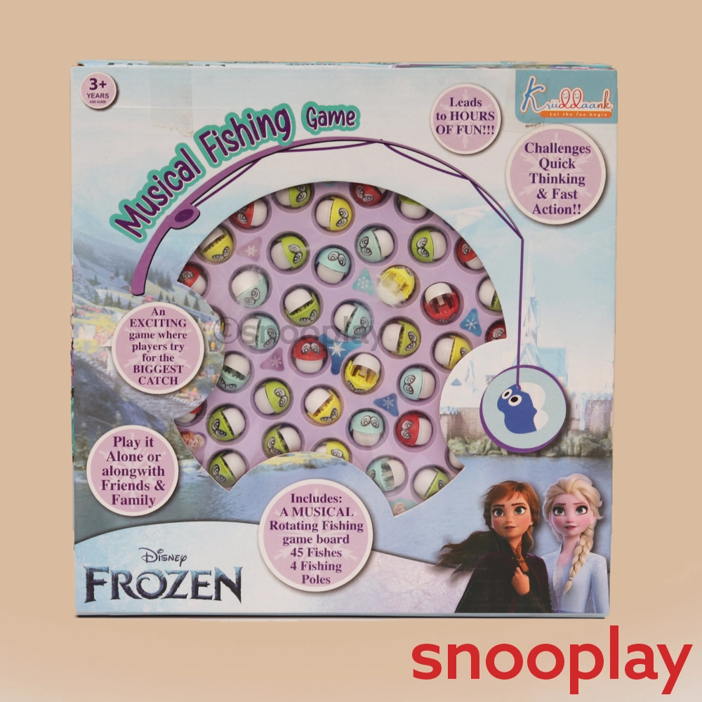 Original Frozen Musical Fishing Game with 45 Fishes & 4 Poles | Licensed Disney Toy (2-5 Years)