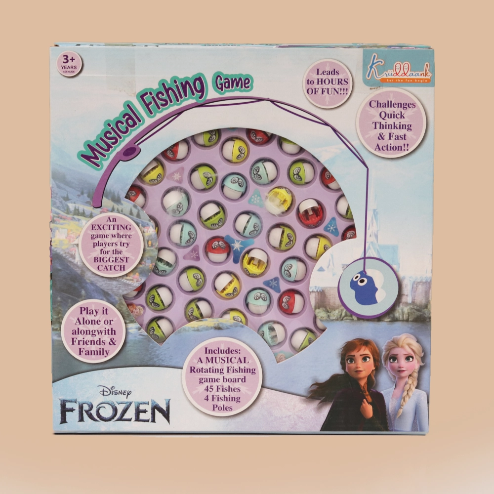 Original Frozen Musical Fishing Game with 45 Fishes & 4 Poles | Licensed Disney Toy (2-5 Years)