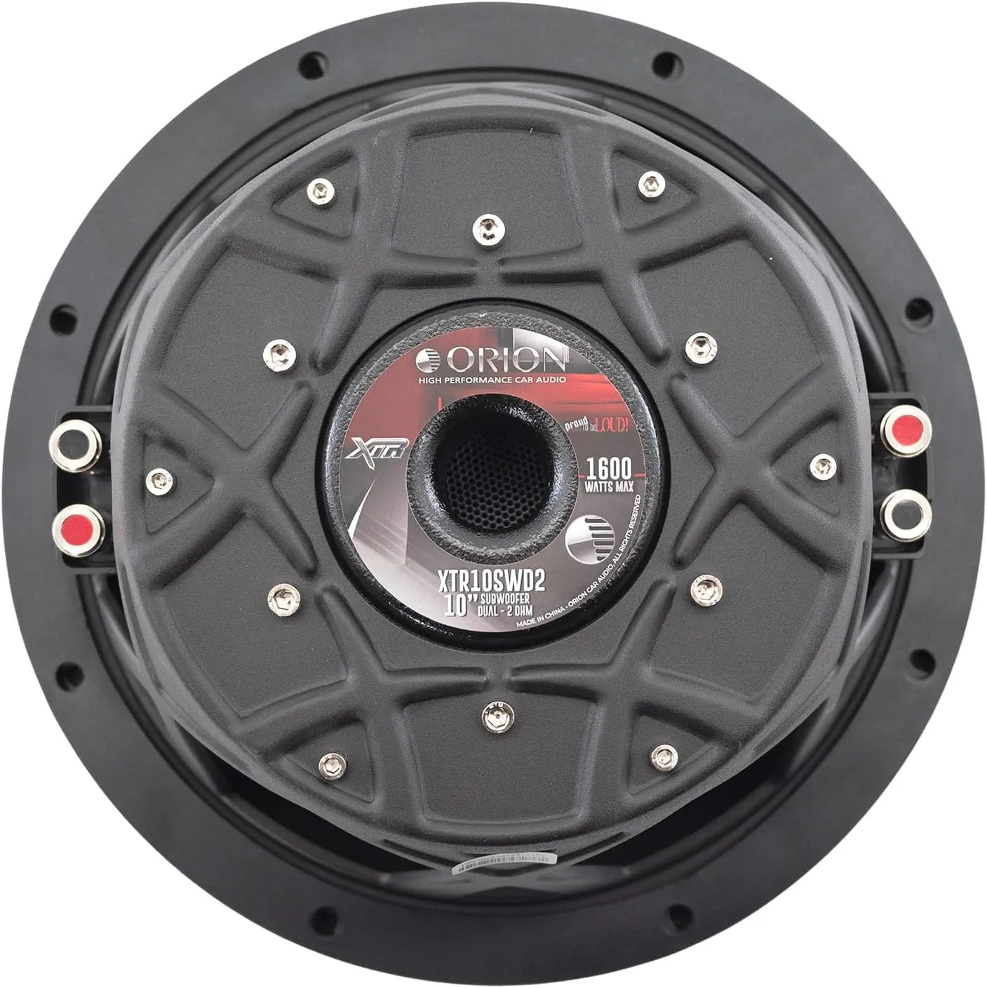 ORION XTR10SWD2 XTR Series 10” Shallow Mount Subwoofer, 400W RMS, 1600W Max Power, Dual 2 Ohm Voice Coils, Slim Profile for Tight Spaces, High-Performance Car Speaker for Car Audio Enthusiasts