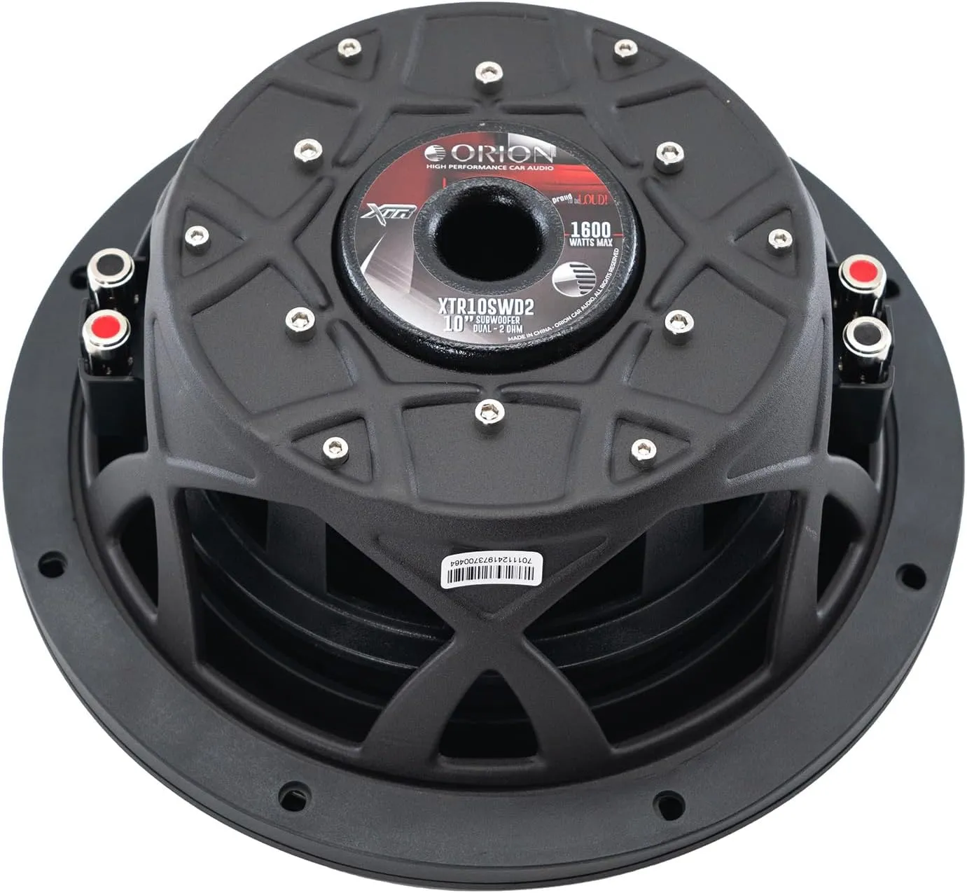 ORION XTR10SWD2 XTR Series 10” Shallow Mount Subwoofer, 400W RMS, 1600W Max Power, Dual 2 Ohm Voice Coils, Slim Profile for Tight Spaces, High-Performance Car Speaker for Car Audio Enthusiasts