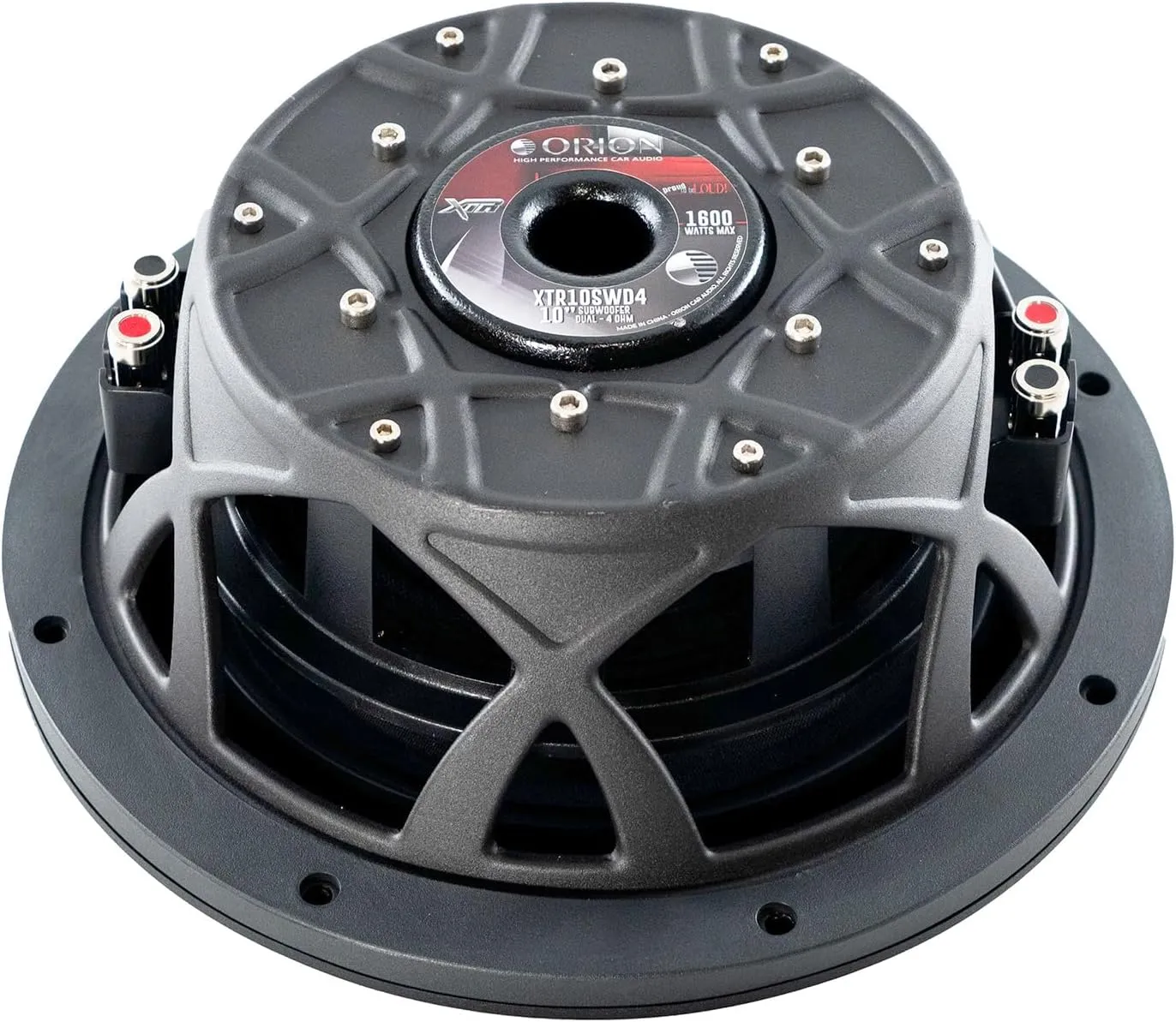 ORION XTR10SWD4 XTR Series 10” Shallow Mount Subwoofer, 400W RMS, 1600W Max Power, Dual 4 Ohm Voice Coils, Slim Profile for Tight Spaces, High-Performance Car Speaker for Car Audio Enthusiasts