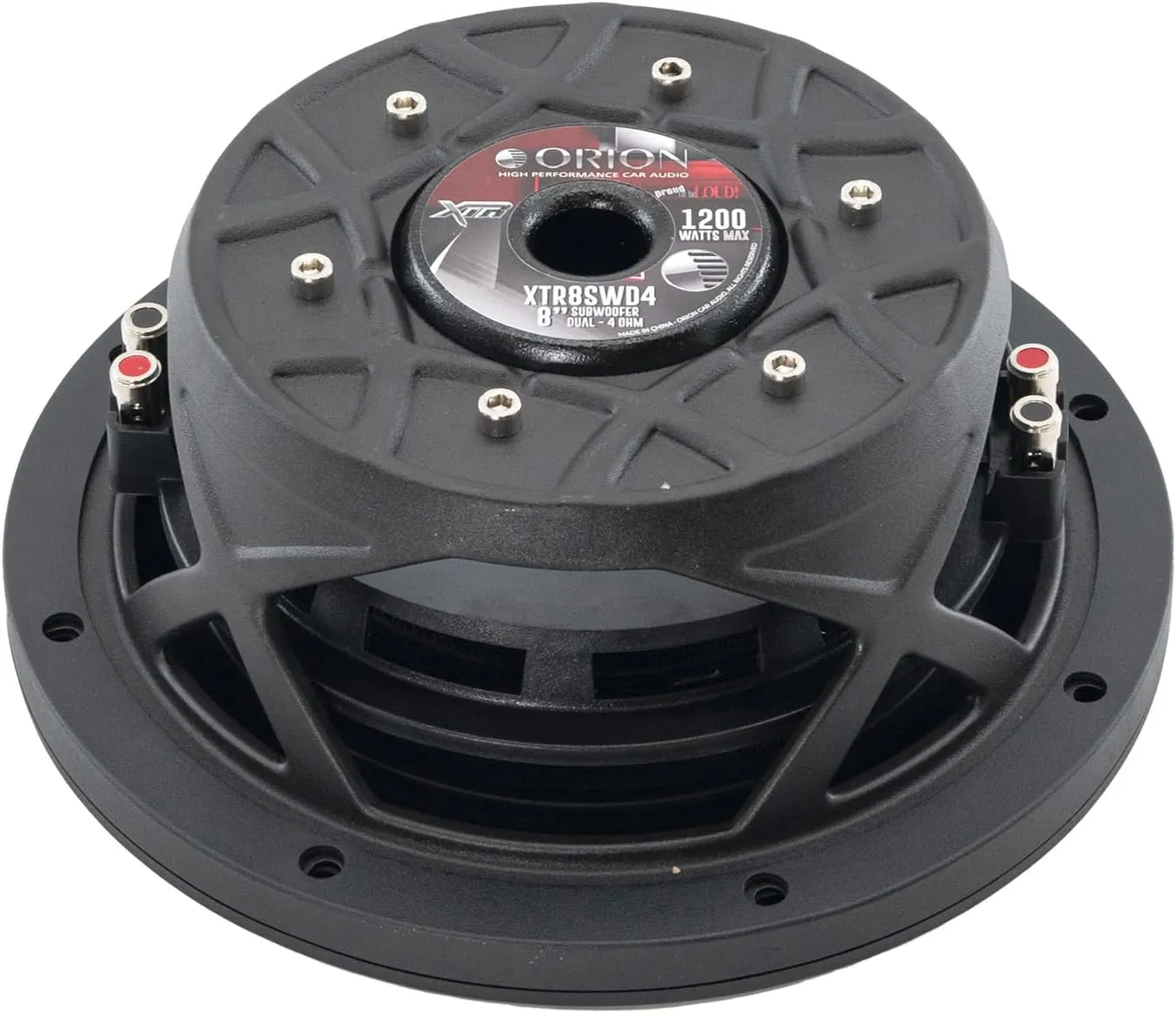 ORION XTR8SWD4 XTR Series 8” Shallow Mount Subwoofer, 300W RMS, 1200W Max Power, Dual 4 Ohm Voice Coils, Slim Profile for Tight Spaces, High-Performance Car Speaker for Car Audio Enthusiasts
