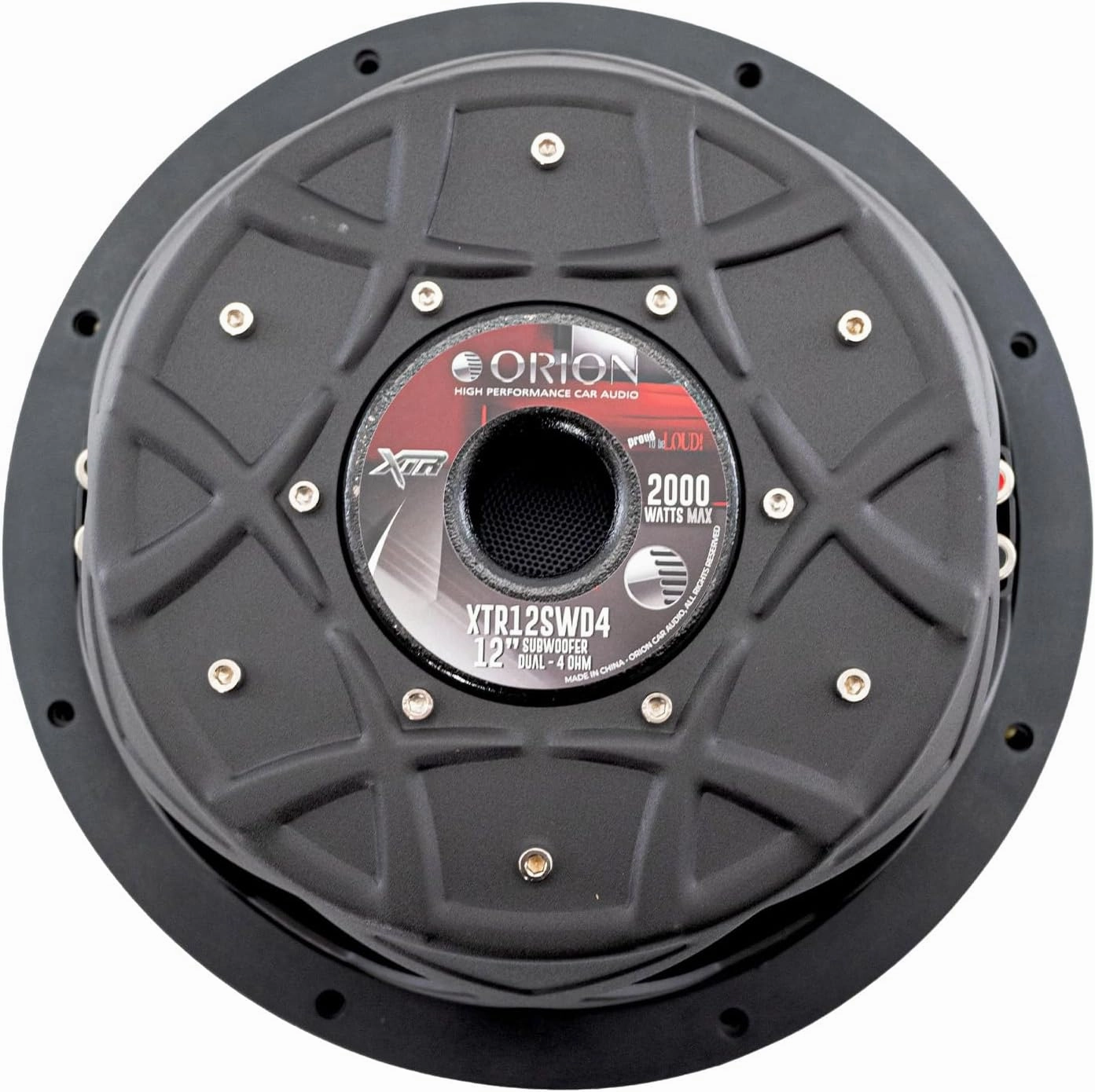 ORION XTR12SWD4 XTR Series 12” Shallow Mount Subwoofer, 500W RMS, 2000W Max Power, Dual 4 Ohm Voice Coils, Slim Profile for Tight Spaces, High-Performance Car Speaker for Car Audio Enthusiasts
