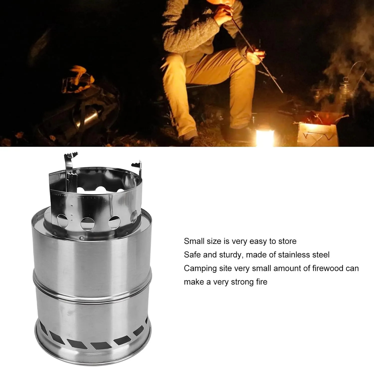 Outdoor Wood Burning Stove, Heating Stove, Barbecue Wood Charcoal Coal Heating Stove for Outdoor Camping(A wood burner), Alcohol Stove Camping