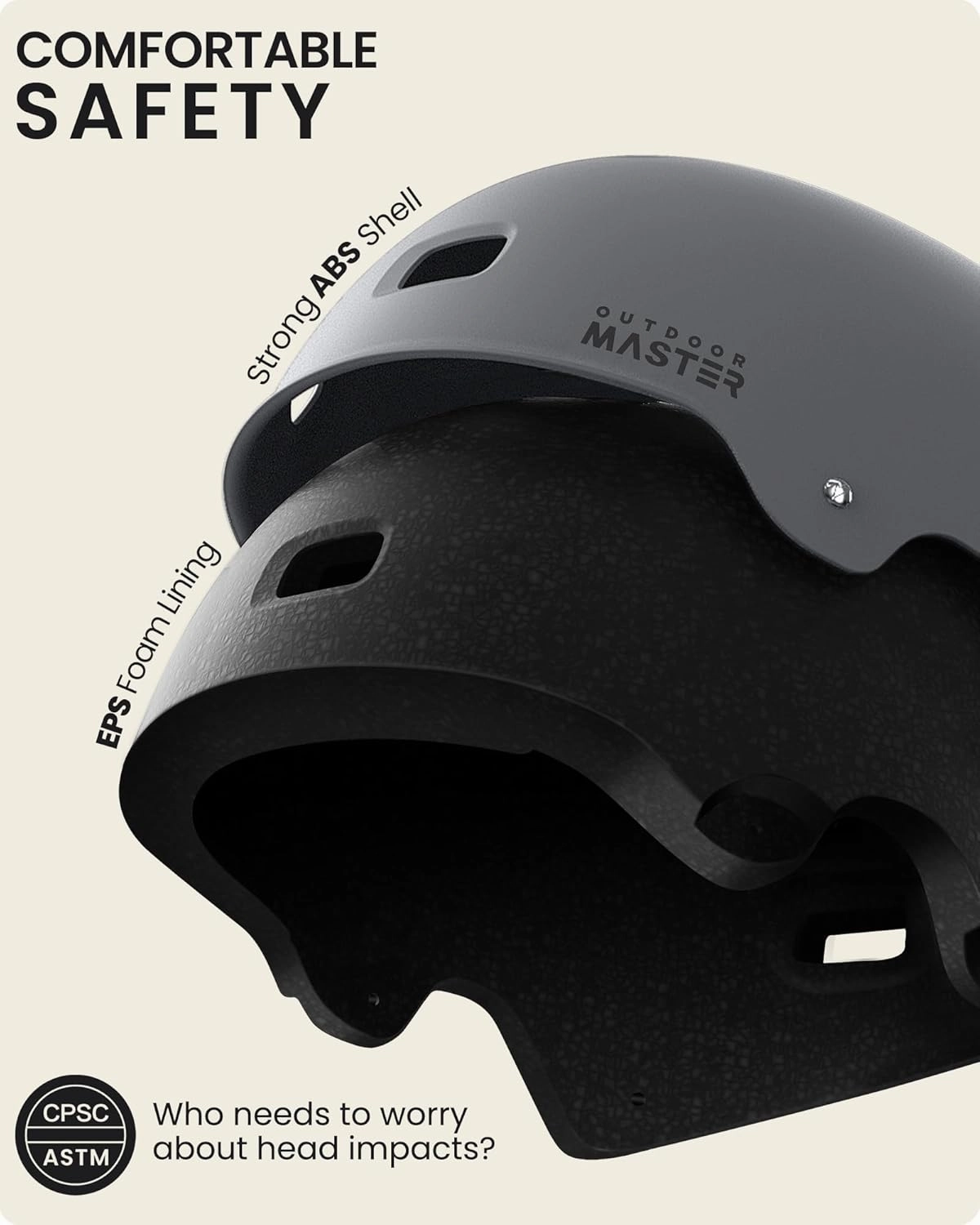 OutdoorMaster Skateboard Cycling Helmet-Beetles Snug,Bike Helmet for Adults, Youth & Kids-Two Removable Liners Ventilation Multi-Sport Commuter Scooter Roller Skate Inline Skating Longboard