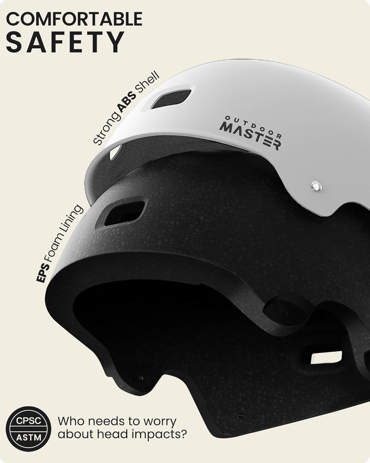 OutdoorMaster Skateboard Cycling Helmet-Beetles Snug,Bike Helmet for Adults, Youth & Kids-Two Removable Liners Ventilation Multi-Sport Commuter Scooter Roller Skate Inline Skating Longboard