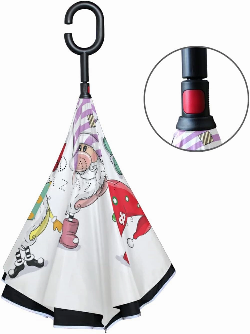 Oyihfvs Double Layer Inverted Umbrella, With C-Shaped Handle Windproof UV Proof Durable Parasol, For Men Women Outdoor Folding Rain Sun