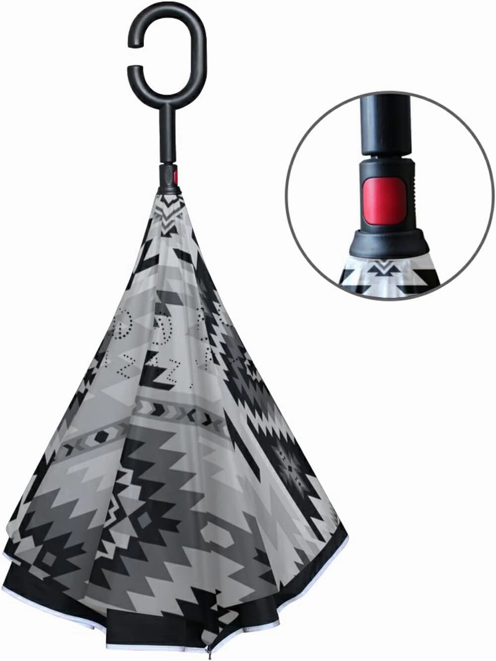 Oyihfvs Double Layer Inverted Umbrella, With C-Shaped Handle Windproof UV Proof Durable Parasol, For Men Women Outdoor Folding Rain Sun