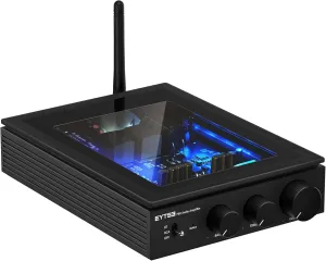 P60 2 Channel Stereo Amplifier 300W x2 TPA3255, Wireless 5.3 HiFi Class D Audio Amp for Passive Speakers, Home Theater Bookshelf Desktop Amp with High-Pass Filter   32V Power Supply