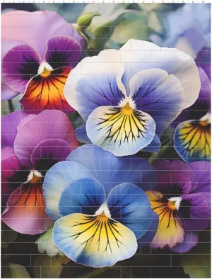 Pansy Perfection Building Block Puzzle Personalized Building Bricks for Adults Square Shaped Block Puzzle Building Brick Block Puzzles Valentine's Day Gifts for Home Decor Brick Puzzle
