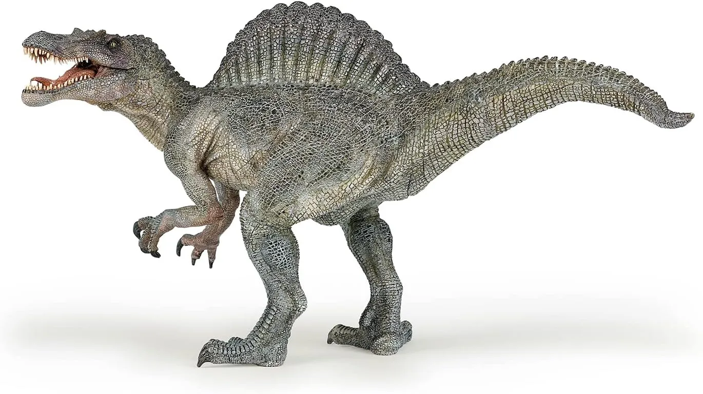 Papo - Spinosaurus Dinosaur Figurine - Prehistoric Predator Toy for Kids Age 3  - Hand-Painted Realistic Cretaceous Carnivore - Educational Collectible Model - 31 x 13 x 17 cm - 55011