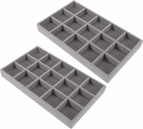 PartyKindom 5pcs Stackable Velvet Jewelry Organizer Trays for Drawers with Slots Grey Jewelry Storage for Earrings Bracelets Necklaces and Rings Elegant Display Case for Women