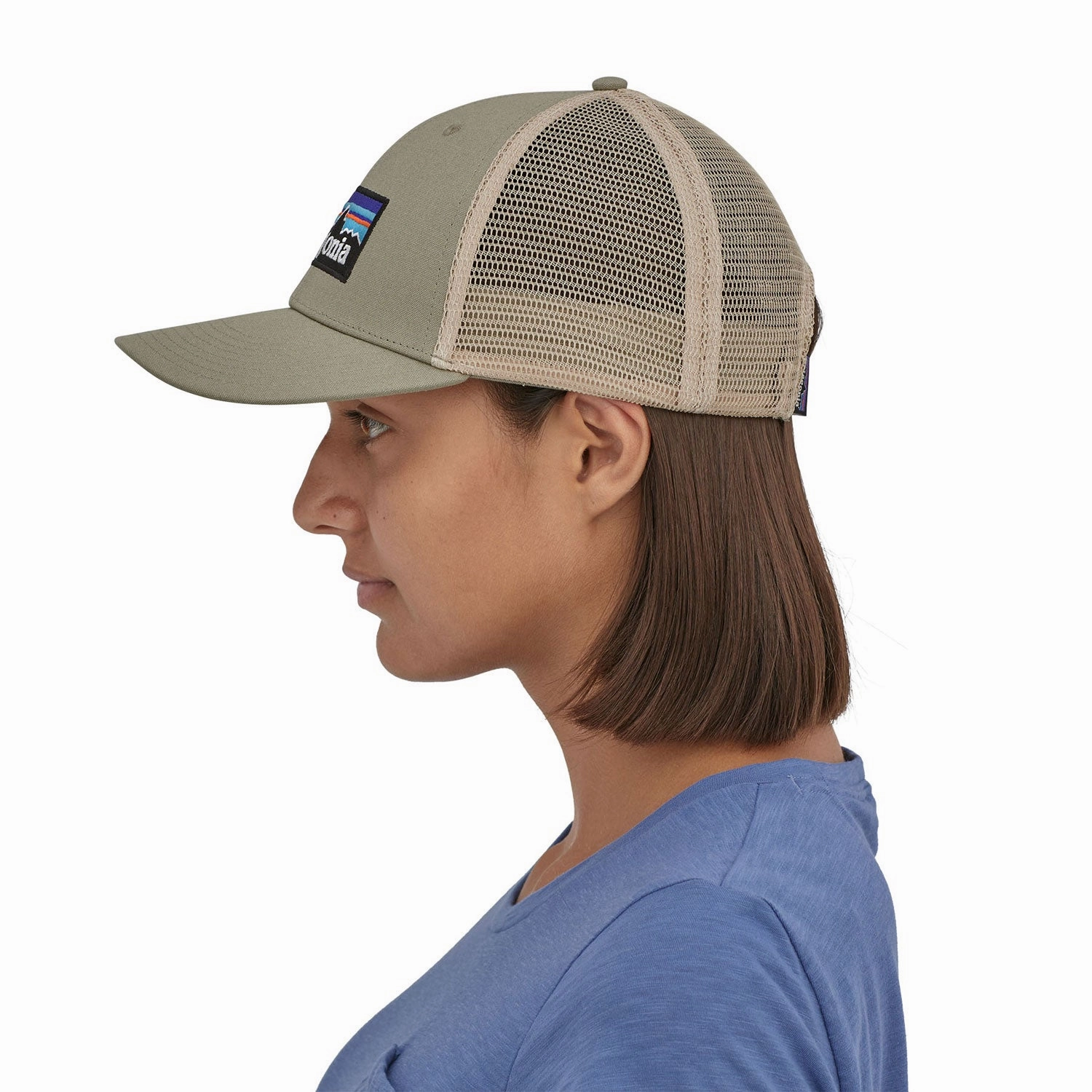 Patagonia P-6 Logo Trucker Hat - White / Redtail Rust