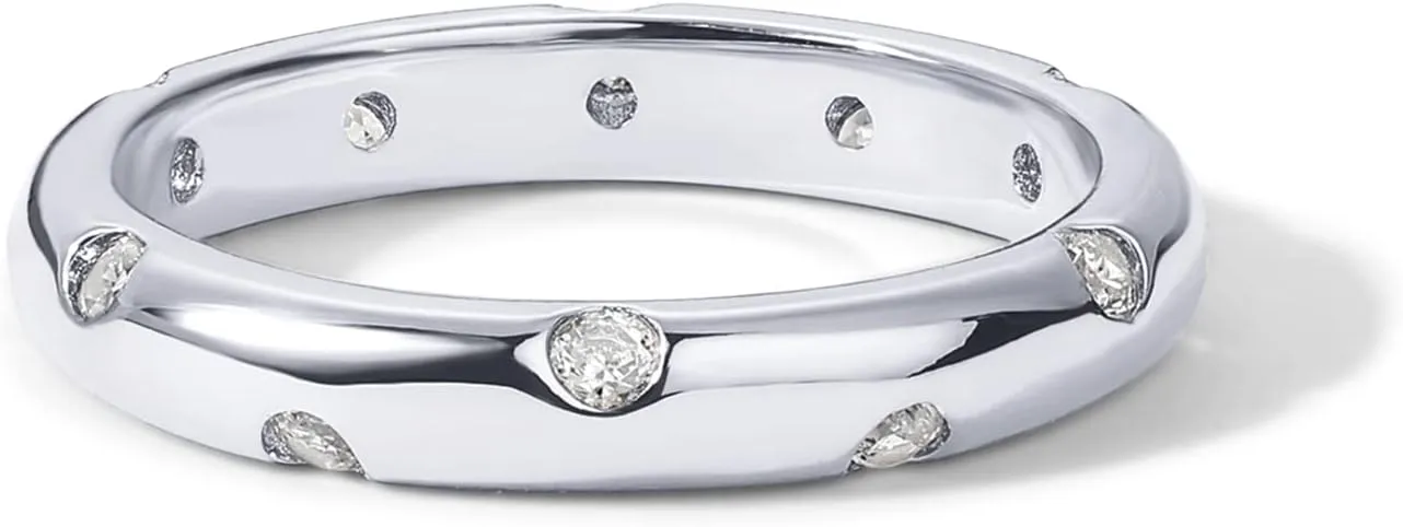 PAVOI 14K Gold Plated Cubic Zirconia Rings for Women | Classic Stackable Ring Band for Women