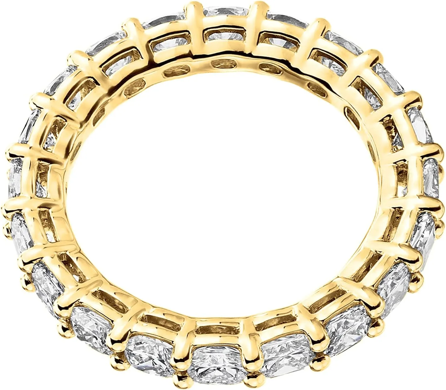 PAVOI 14K Gold Plated Rings with Cubic Zirconia Love - 4mm Stackable for Women - Gold Rings