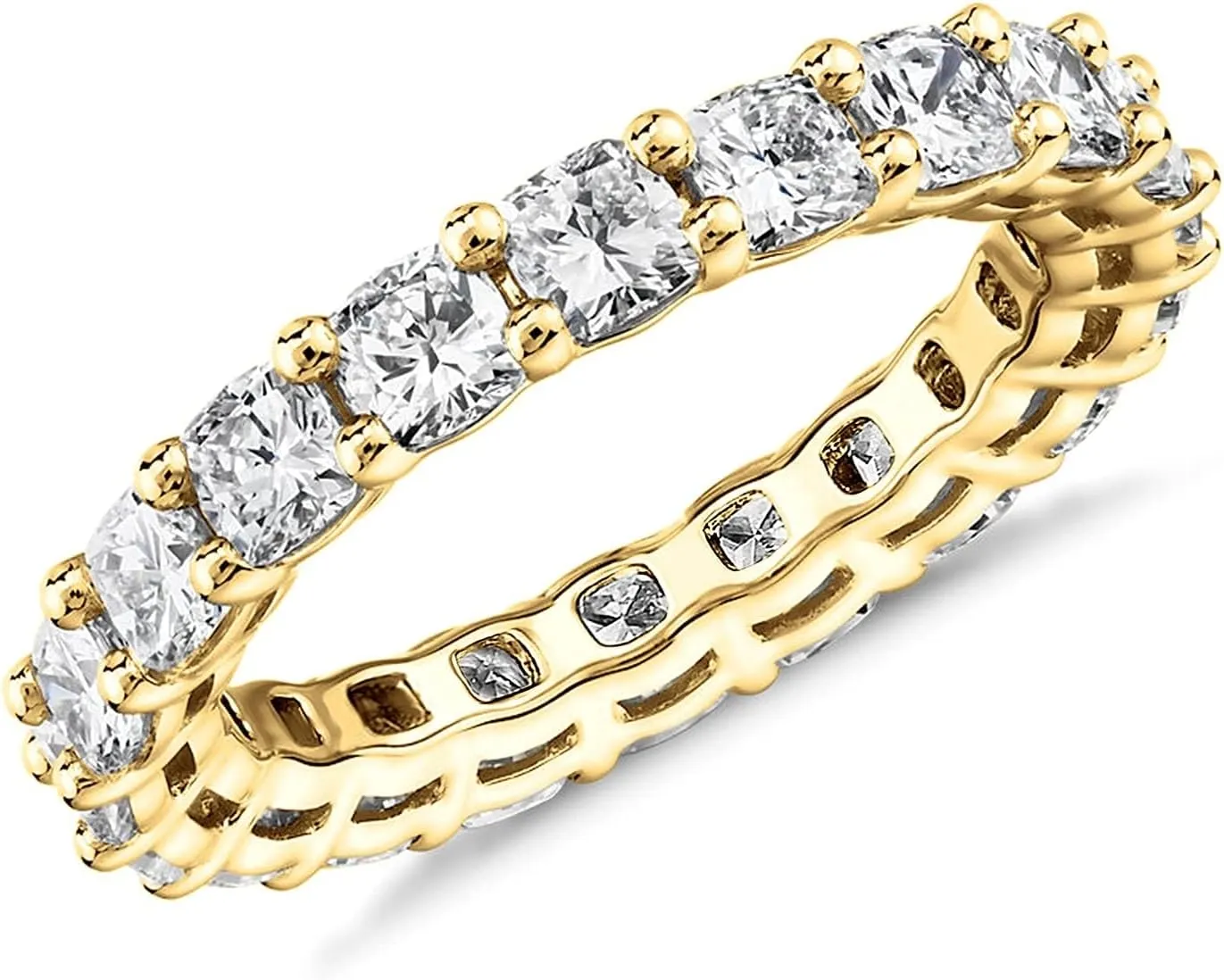PAVOI 14K Gold Plated Rings with Cubic Zirconia Love - 4mm Stackable for Women - Gold Rings