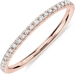 PAVOI 14K Gold Plated Solid 925 Sterling Silver CZ Simulated Diamond Stackable Ring Eternity Bands for Women