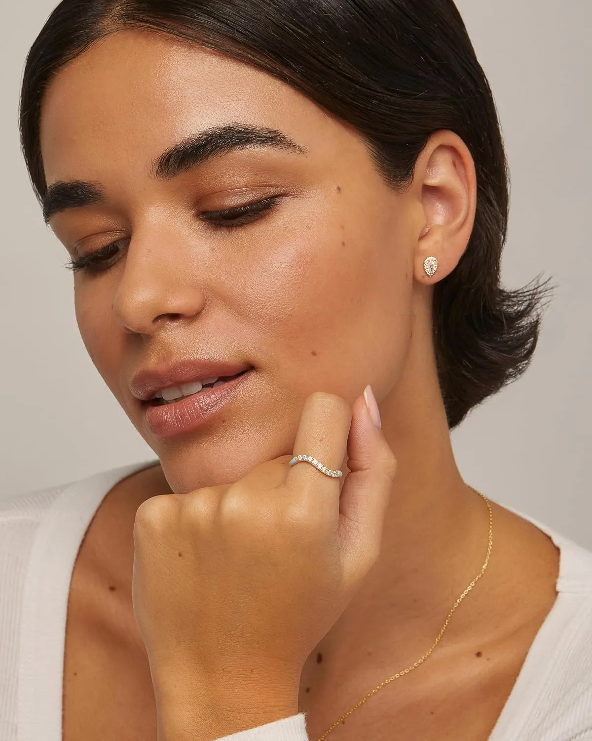 PAVOI 14K Gold Plated Stackable Rings for Women | Open Twist Wavy Colored Enamel and Cubic Zirconia Rings | Blue White Purple Enamel Eternity Bands
