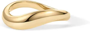 PAVOI 14K Gold Plated Wavy Stackable Ring for Women | Twisted Wave Band | Delicate Eternity Rings
