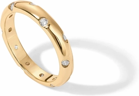 PAVOI 14K Gold Plated Cubic Zirconia Rings for Women | Classic Stackable Ring Band for Women