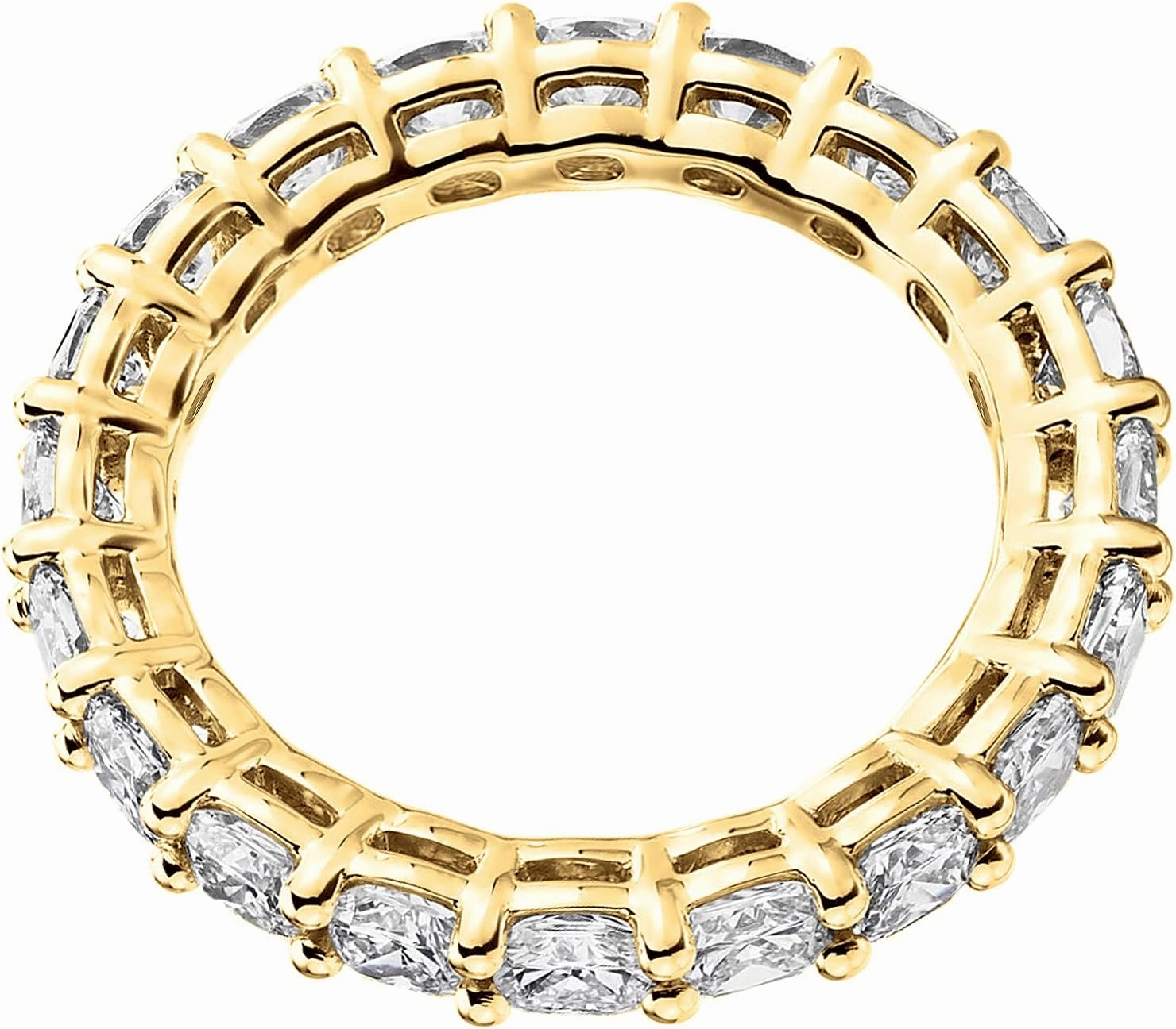 PAVOI 14K Gold Plated Rings with Cubic Zirconia Love - 4mm Stackable for Women - Gold Rings