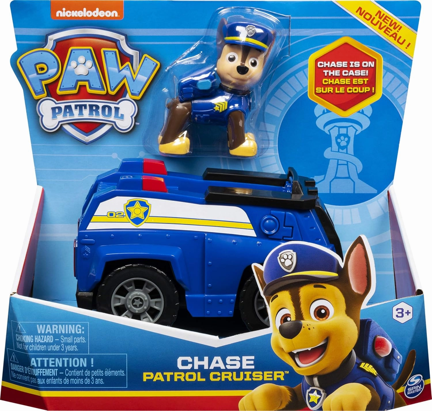 Paw Patrol, Chase’s Patrol Cruiser Vehicle with Collectible Figure, for Kids Aged 3 and Up, Multicolor