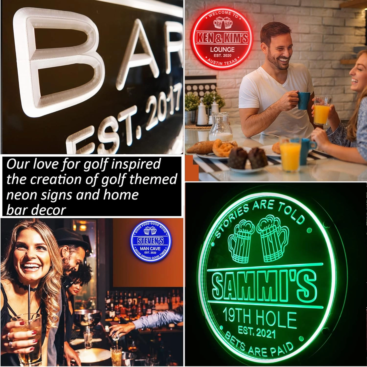 Personalized Neon Bar Signs, Custom LED Neon Beer Signs, Beer Cheers Wall Décor Bar Light Up Sign for Home Bar Man Cave Pub Business Party, Father's Day Gift for Dad, Husband (Beer Mugs)