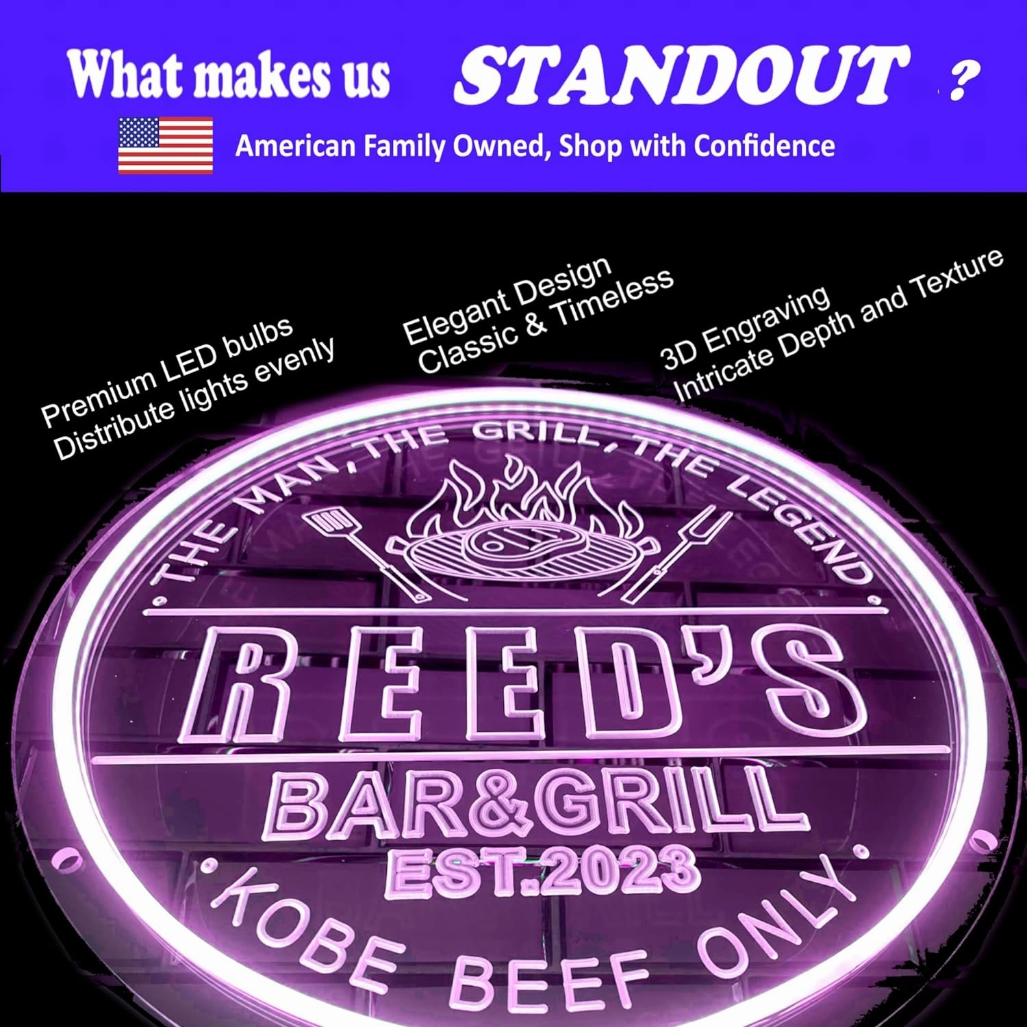Personalized Neon Bar Signs, Custom LED Neon Beer Signs, Beer Cheers Wall Décor Bar Light Up Sign for Home Bar Man Cave Pub Business Party, Father's Day Gift for Dad, Husband (Beer Mugs)